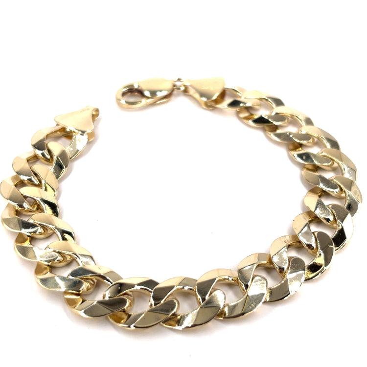 Men’s 9ct Yellow Gold Curb Bracelet - 39g - Hyman’s Jewellers