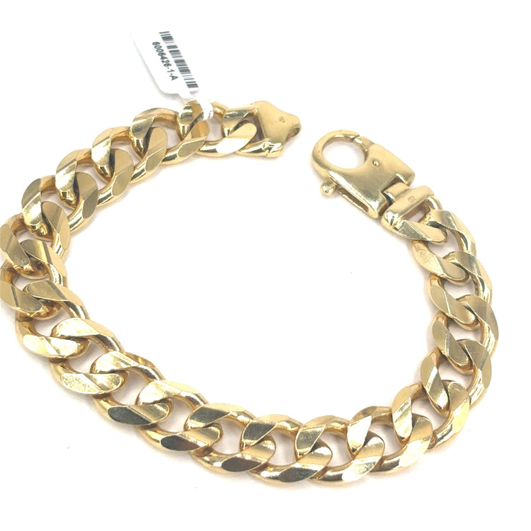 Men’s 9ct Yellow Gold Curb Bracelet - 48g 9” - Hyman’s Jewellers