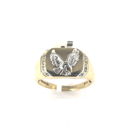 Men’s 9ct Yellow Gold Eagle Ring - 4.8g Size V - Hyman’s Jewellers