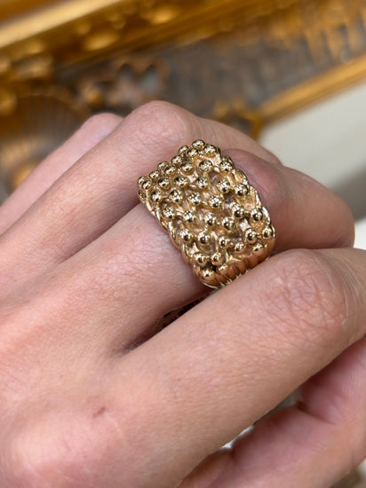 Men’s 9ct Yellow Gold Keeper Ring - 10.2g Size T - Hyman’s Jewellers