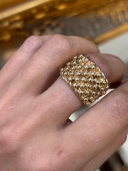 Men’s 9ct Yellow Gold Keeper Ring - 10.2g Size T - Hyman’s Jewellers