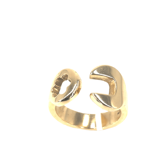 Men’s 9ct Yellow Gold Open - Shank Spanner Ring - 12.5g - Hyman’s Jewellers