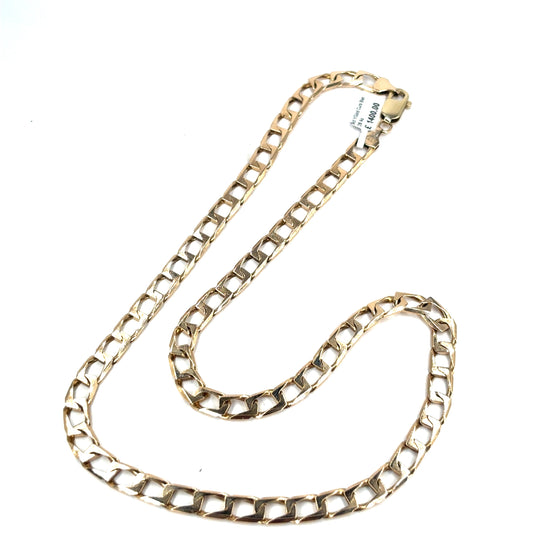 Men’s 9ct Yellow Gold Square Curb Chain - 28g - Hyman’s Jewellers
