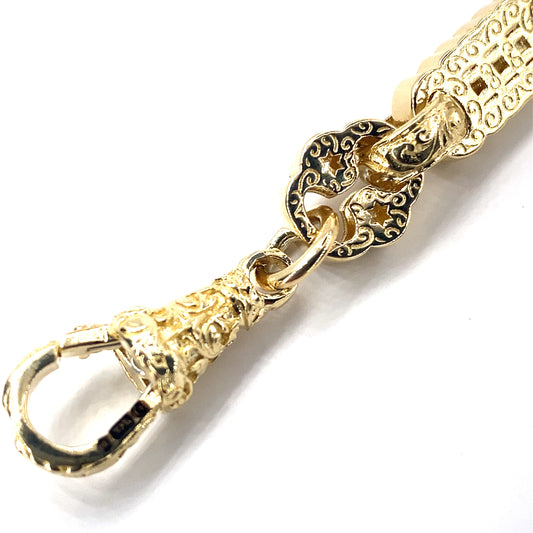 Men’s 9ct Yellow Gold Star & Bar Bracelet - 40.4g - Hyman’s Jewellers