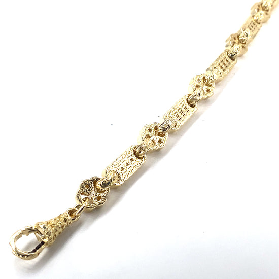 Men’s 9ct Yellow Gold Star & Bar Bracelet - 40.4g - Hyman’s Jewellers