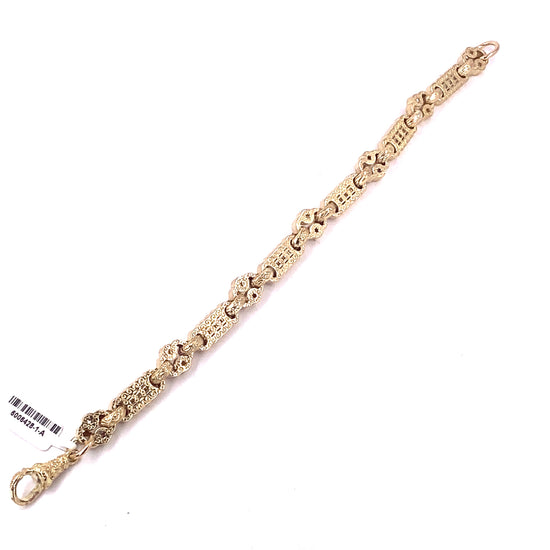 Men’s 9ct Yellow Gold Star & Bar Bracelet - 50.3g - Hyman’s Jewellers