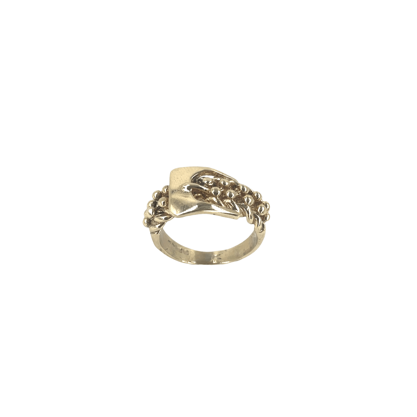Men’s 9ct Yellow Gold Vintage Style Keeper Buckle Ring - 6g - Hyman’s Jewellers