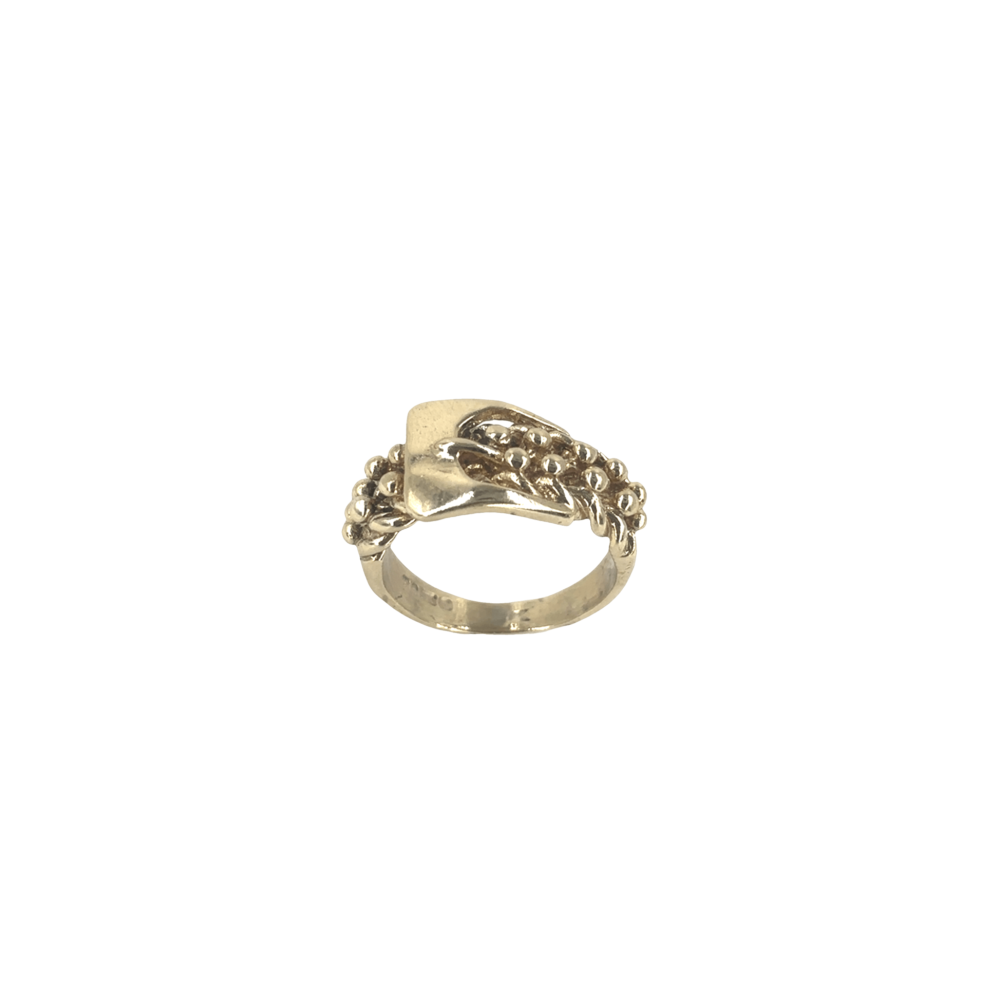 Men’s 9ct Yellow Gold Vintage Style Keeper Buckle Ring - 6g - Hyman’s Jewellers