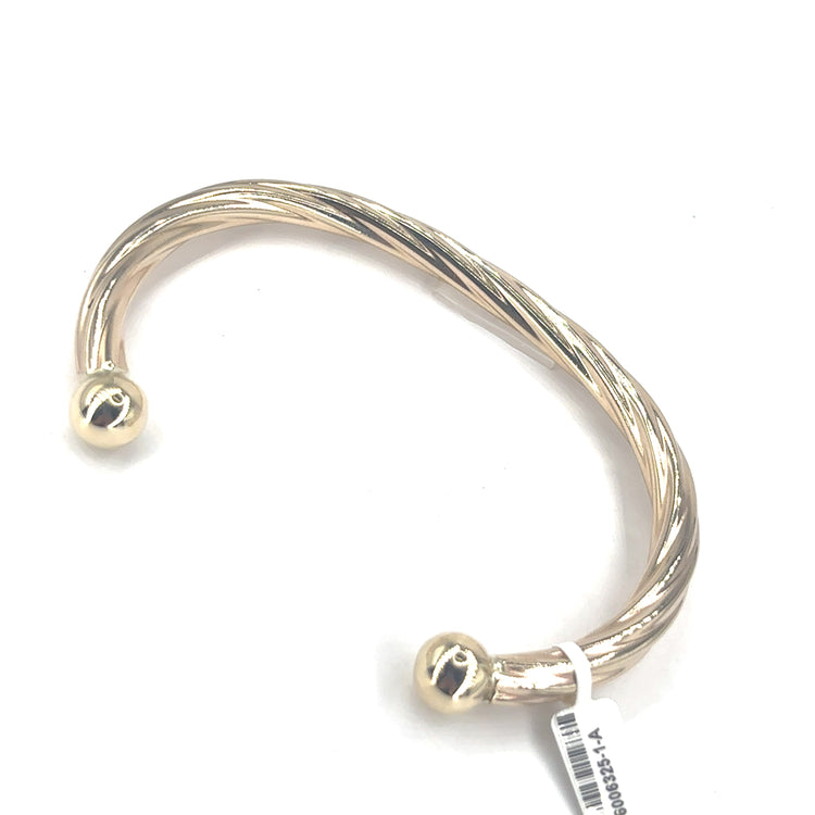 Men’s 9ct Yellow Gold XL Twist Torque Bangle - 46g - Hyman’s Jewellers