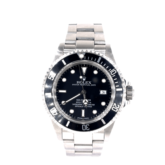 Men’s Rolex Sea Dweller Classic Stainless Steel Wristwatch with Black Dial - Hyman’s Jewellers