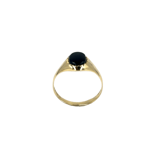 Oval Onyx Signet Ring in 9CT Yellow Gold 1.2g - Hyman’s Jewellers