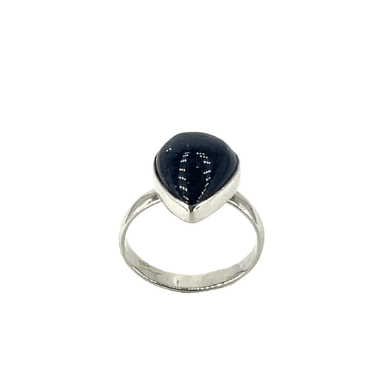 Pear-Shaped Blue Quartz Solitaire Ring in Silver - Hyman’s Jewellers