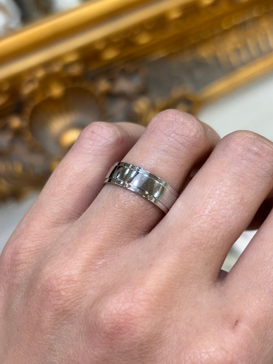 Platinum Band Ring in White Gold - 7.3G size O - Hyman’s Jewellers