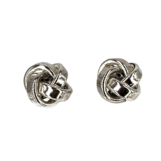 Sterling Silver Woven Knot Stud Earrings - Hyman’s Jewellers