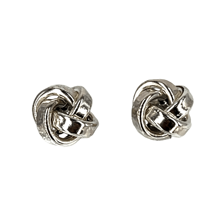 Sterling Silver Woven Knot Stud Earrings - Hyman’s Jewellers