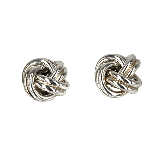 Sterling Silver Woven Knot Stud Earrings - Hyman’s Jewellers