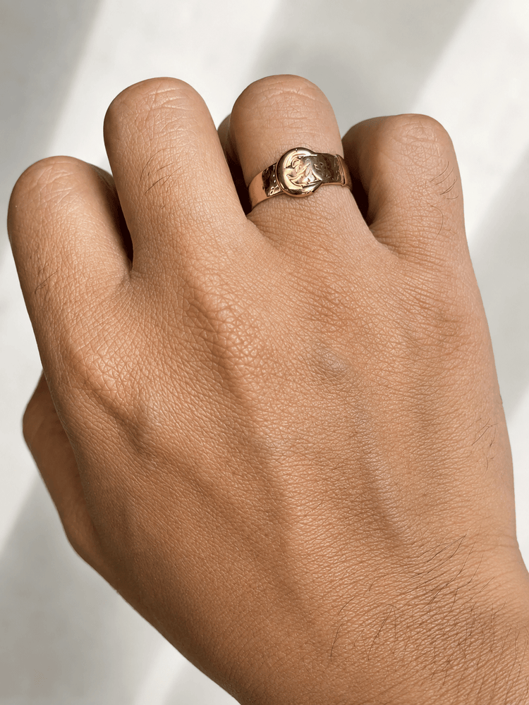 Textured 9ct Yellow Gold Buckle Band Ring - Hyman’s Jewellers