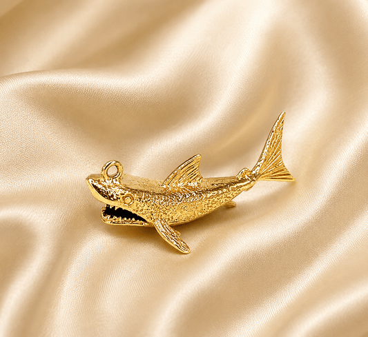 Textured Shark Pendant in 9Ct Yellow Gold 3.9g - Hyman’s Jewellers