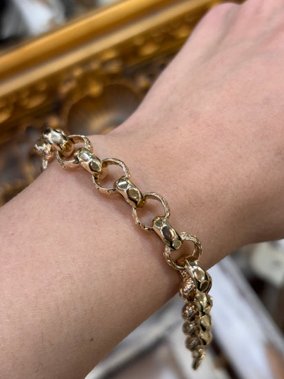 Textured Yellow Gold Chain Bracelet - Hyman’s Jewellers