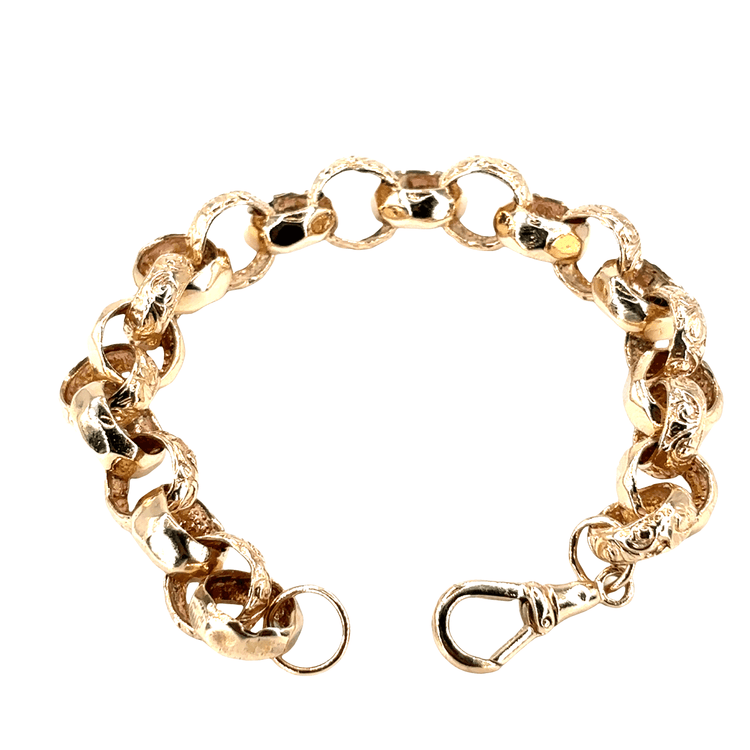 Textured Yellow Gold Chain Bracelet - Hyman’s Jewellers