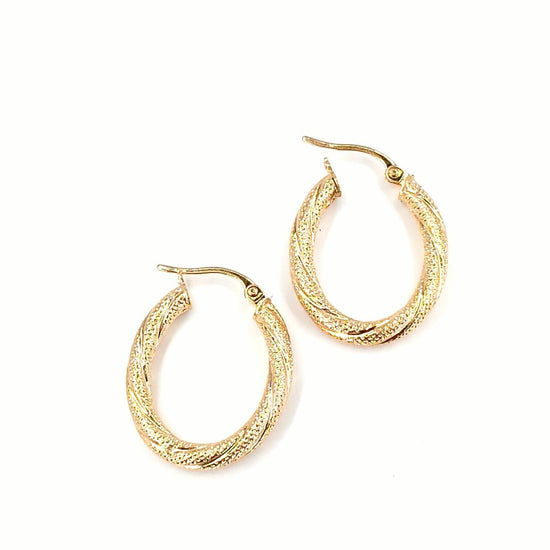 Textured Yellow Gold Hoop Earrings - Hyman’s Jewellers