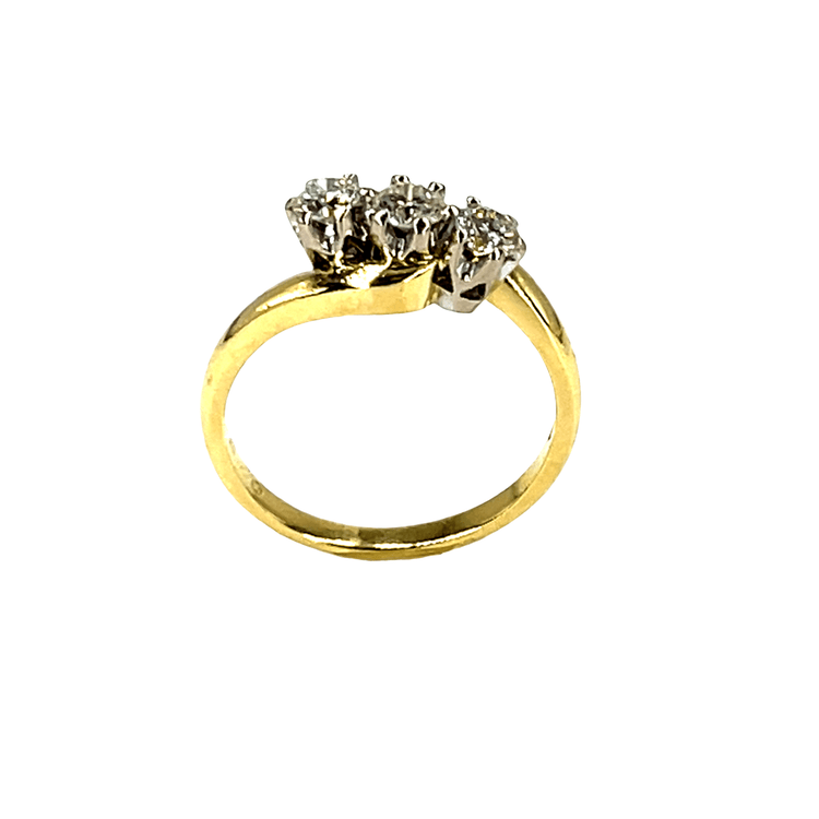 Three-Stone Diamond Bypass Ring in 18CT Yellow Gold - Hyman’s Jewellers