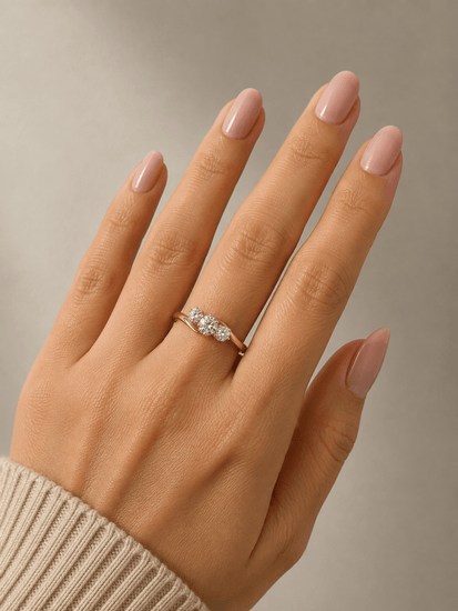 Three-Stone Diamond Bypass Ring in 18CT Yellow Gold - Hyman’s Jewellers