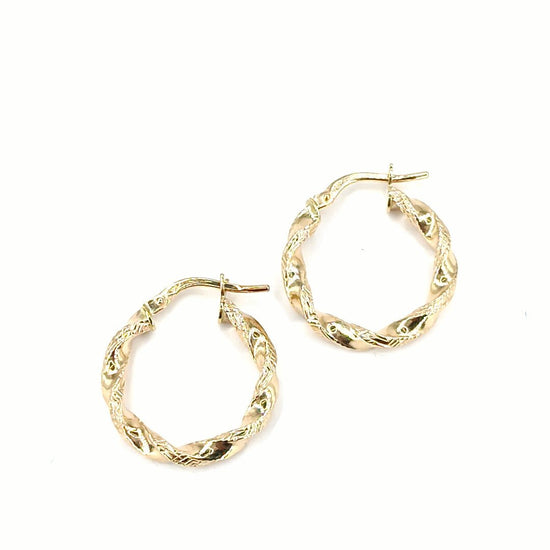 Twisted Yellow Gold Hoop Earrings - Hyman’s Jewellers