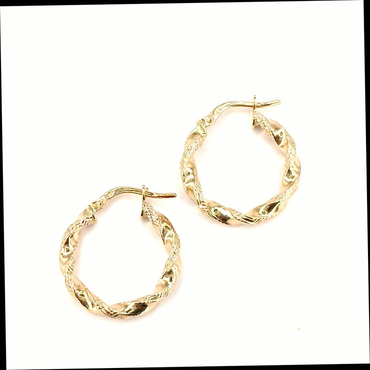 Twisted Yellow Gold Hoop Earrings - Hyman’s Jewellers