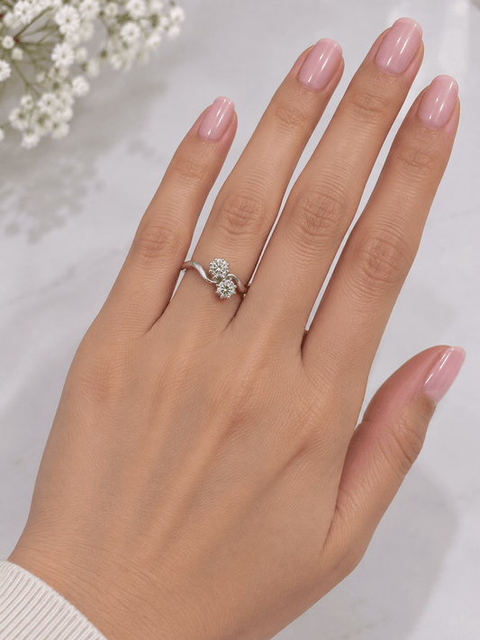 Two-Stone Diamond Bypass Ring in 18CT Two-Tone Gold - Hyman’s Jewellers