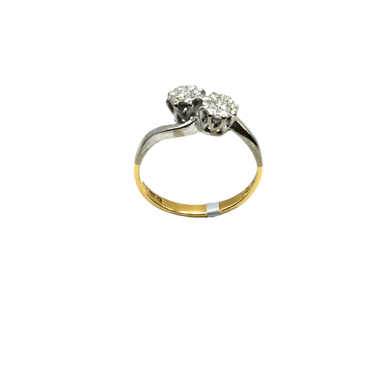 Two-Stone Diamond Bypass Ring in 18CT Two-Tone Gold - Hyman’s Jewellers