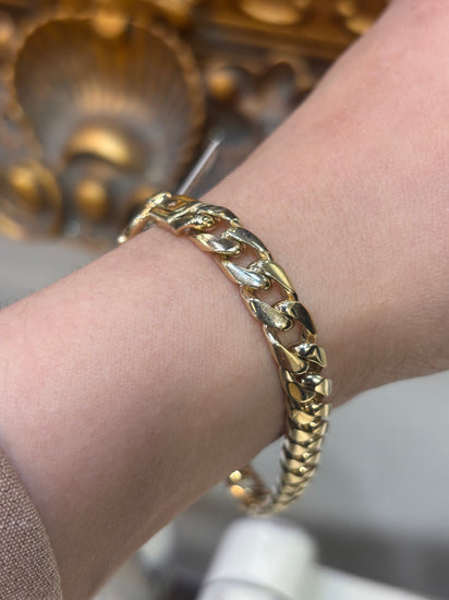 Unisex 9ct Classic Curb Yellow Gold Link Bracelet - 28.1g - Hyman’s Jewellers