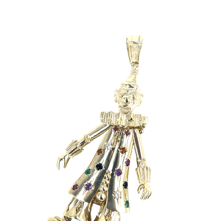 Unisex 9ct XL Clown Pendant in Yellow Gold - 41g 3.5” - Hyman’s Jewellers