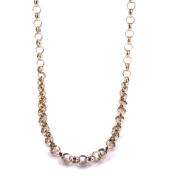 Unisex 9ct Yellow Gold Belcher Chain - 15.8g 22” - Hyman’s Jewellers