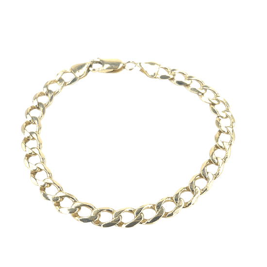 Unisex 9ct Yellow Gold Classic Curb Chain Bracelet - 10.6g - Hyman’s Jewellers