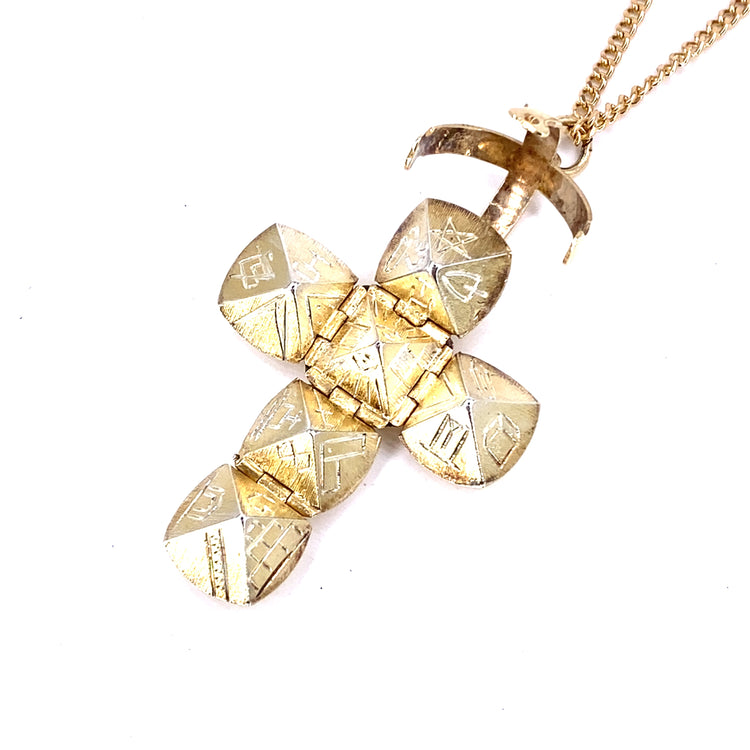 Unisex 9ct Yellow Gold Masonic Ball Orb Pendant - Hyman’s Jewellers