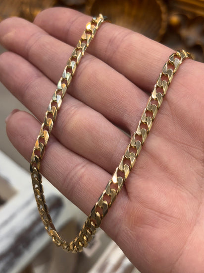 Unisex Classic Yellow Gold Square Curb Chain Necklace - 23.4g - Hyman’s Jewellers