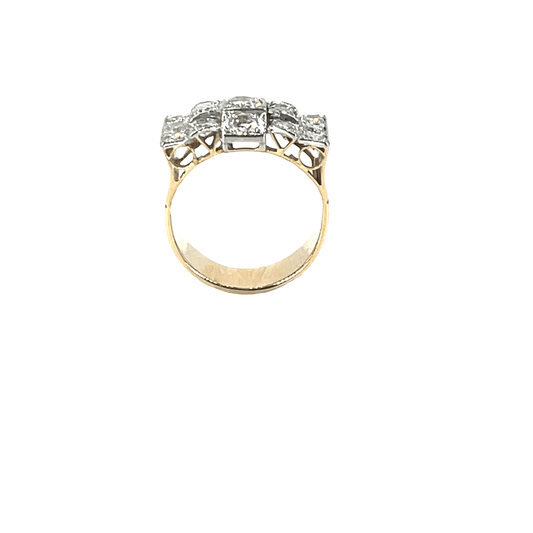 Vintage-Inspired Diamond Grid Ring in 18CT Yellow Gold - Hyman’s Jewellers