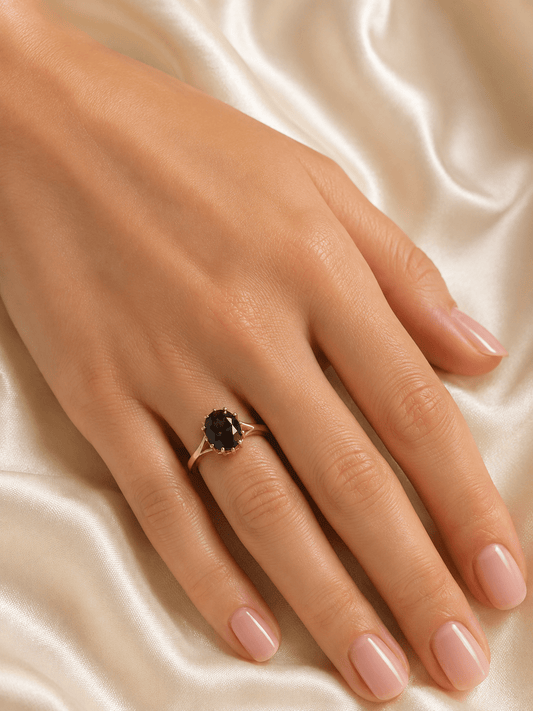 Vintage Style 9CT Yellow Gold Quartz Solitaire Ring - Hyman’s Jewellers