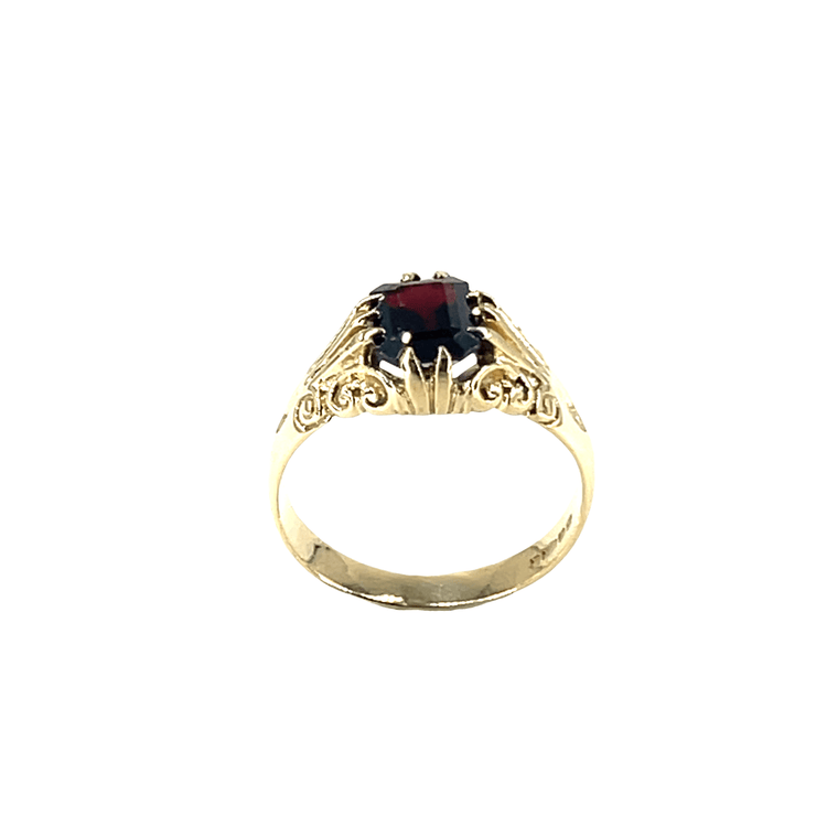 Vintage-Style Garnet Cocktail Ring in 9CT Yellow Gold - Hyman’s Jewellers