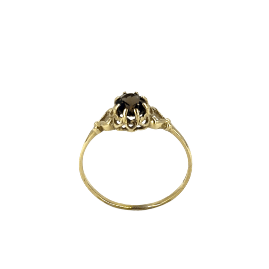 Vintage Style Quartz Solitaire Ring in 9CT Yellow Gold 1.2g - Hyman’s Jewellers