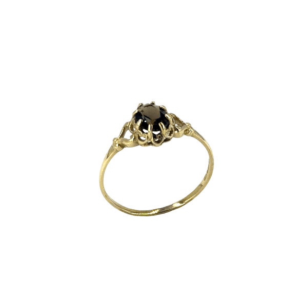 Vintage Style Quartz Solitaire Ring in 9CT Yellow Gold 1.2g - Hyman’s Jewellers