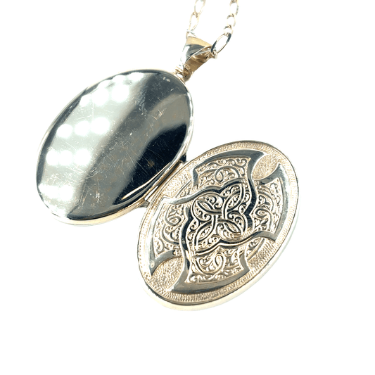 Vintage Yellow Gold Locket with Etched Design - Hyman’s Jewellers