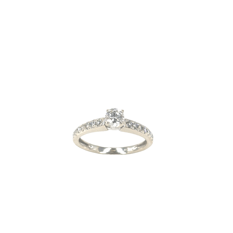 Women’s 14ct & Platinum Engagement Ring with Round Brilliant Cut Diamond - 0.50ct 2.2g - Hyman’s Jewellers