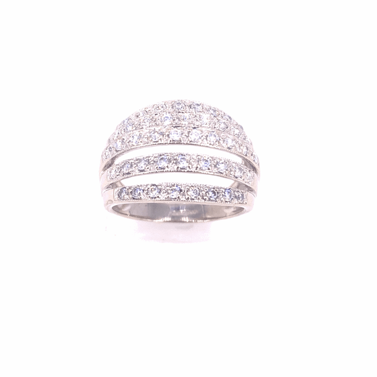 Women’s 14ct White Gold Cz Ring - 6.8g - Hyman’s Jewellers