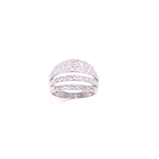 Women’s 14ct White Gold Cz Ring - 6.8g - Hyman’s Jewellers