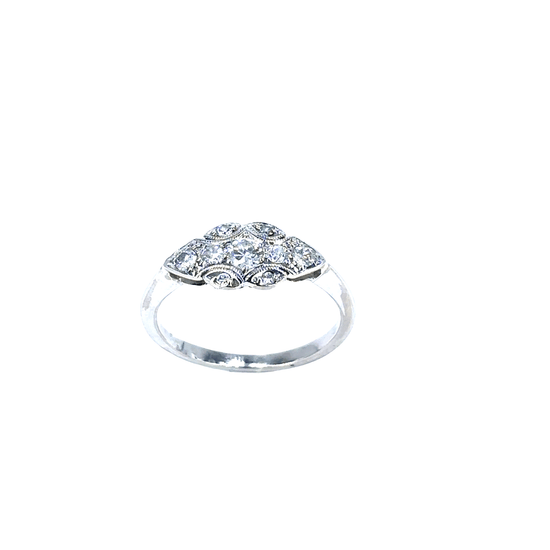 Women’s 14ct White Gold Vintage Art Deco Diamond Ring - 0.25ct - Hyman’s Jewellers
