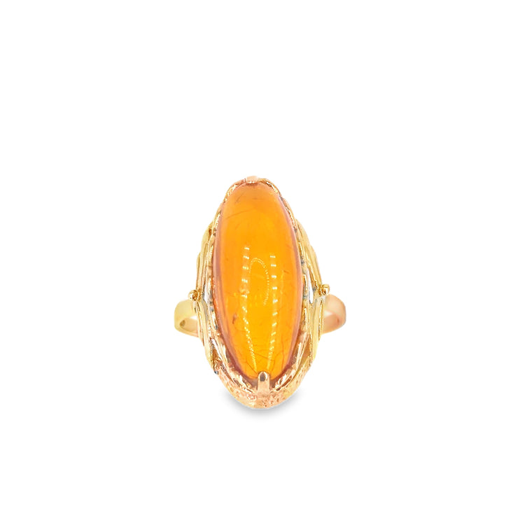 Women’s 14ct Yellow Gold Baltic Amber Ring - Hyman’s Jewellers
