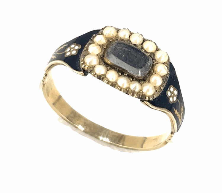 Women’s 15ct Yellow Gold Victorian Mourning Ring - 1.7g - Hyman’s Jewellers