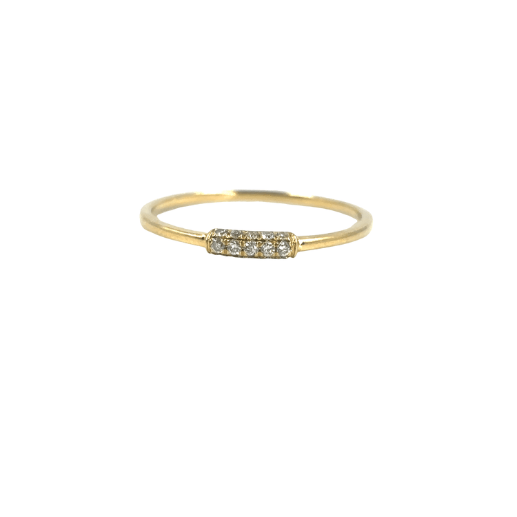 Women’s 18ct Delicate Yellow Gold Band Ring with Diamond Accents - Hyman’s Jewellers